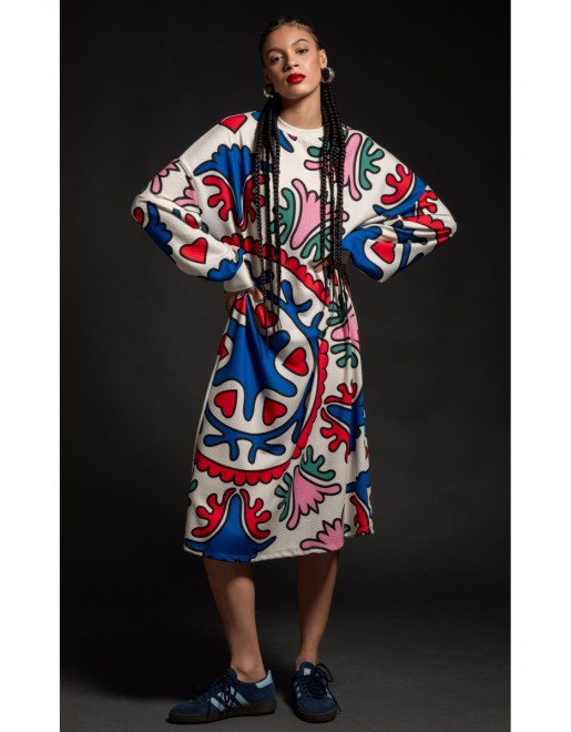 UNITY LONG DRESS - Jacquard Waffle