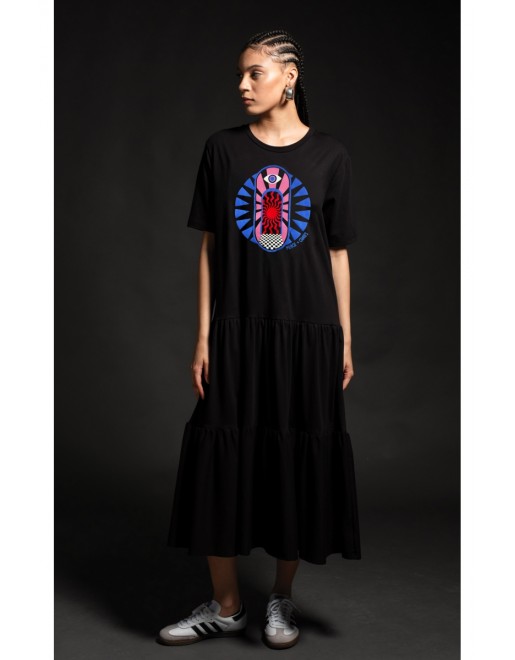 MIRACLE LONG DRESS - COTTON WITH EMBROIDERY