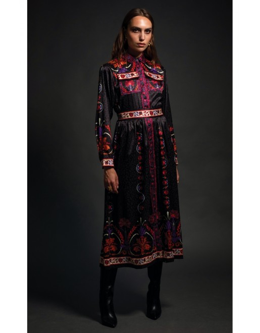 ROMANTICISM SHIRT-DRESS -Silky