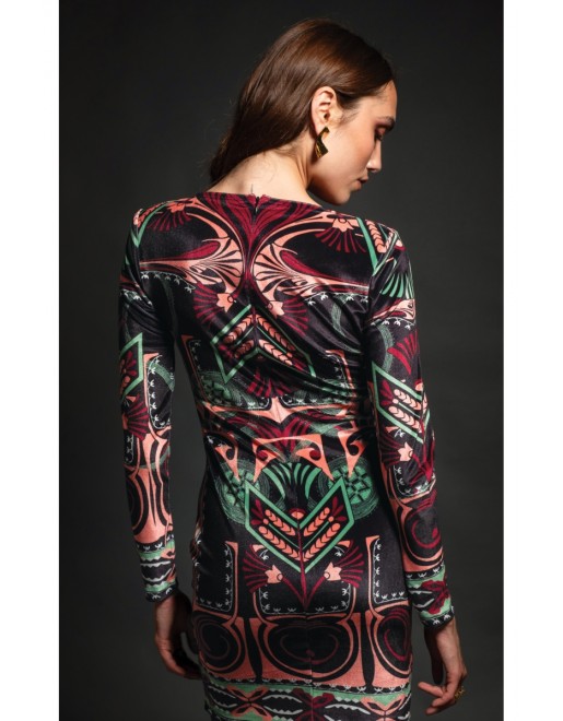 ACANTHUS BODYCON DRESS -Velvet