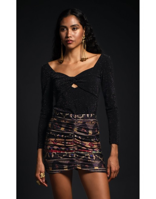 WORSHIP MINI SKIRT - Lurex