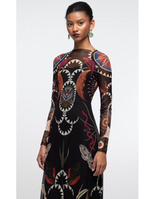 NOCTURNAL LONG DRESS - Mesh