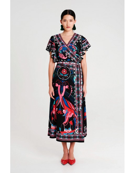 COSMOLOGY WRAP LONG DRESS