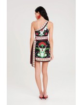 POMEGRANATE WRAP MINI SKIRT