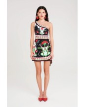 POMEGRANATE WRAP MINI SKIRT