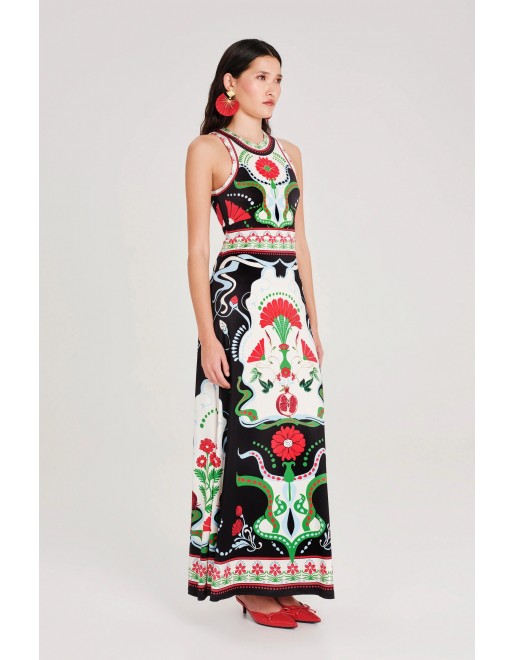 POMEGRANATE LONG DRESS