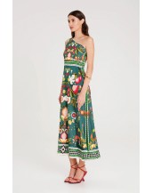 NECTAR ONE SHOULDER LONG DRESS - Silky