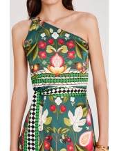 NECTAR ONE SHOULDER LONG DRESS - Silky