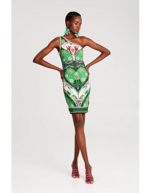 OASIS ONE SHOULDER BODYCON DRESS