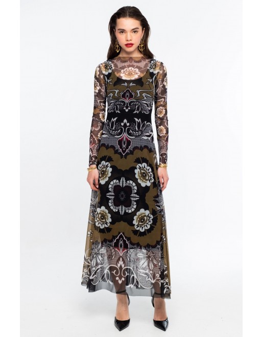 BLOOM LONG DRESS - Mesh