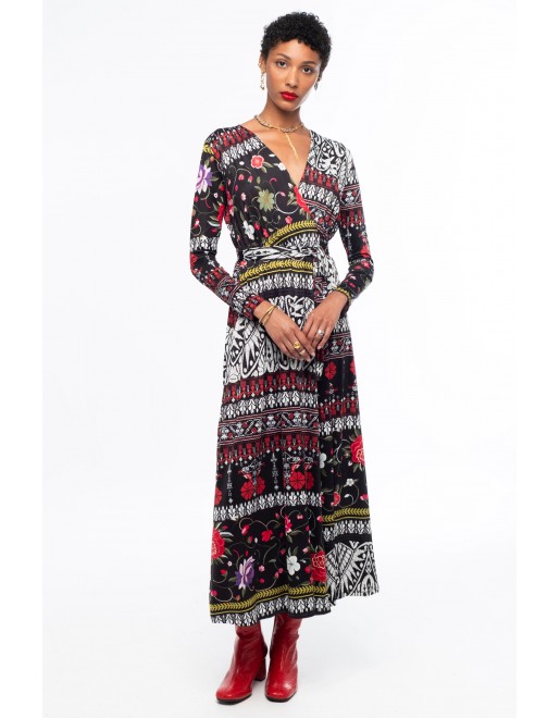 FLORA WRAP LONG DRESS